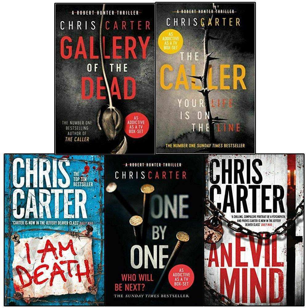 Chris Carter Robert Hunter Series 5 Books Collection Set – One by One, An Evil Mind, I Am Death, The Caller & Gallery of the Dead (Paperback)