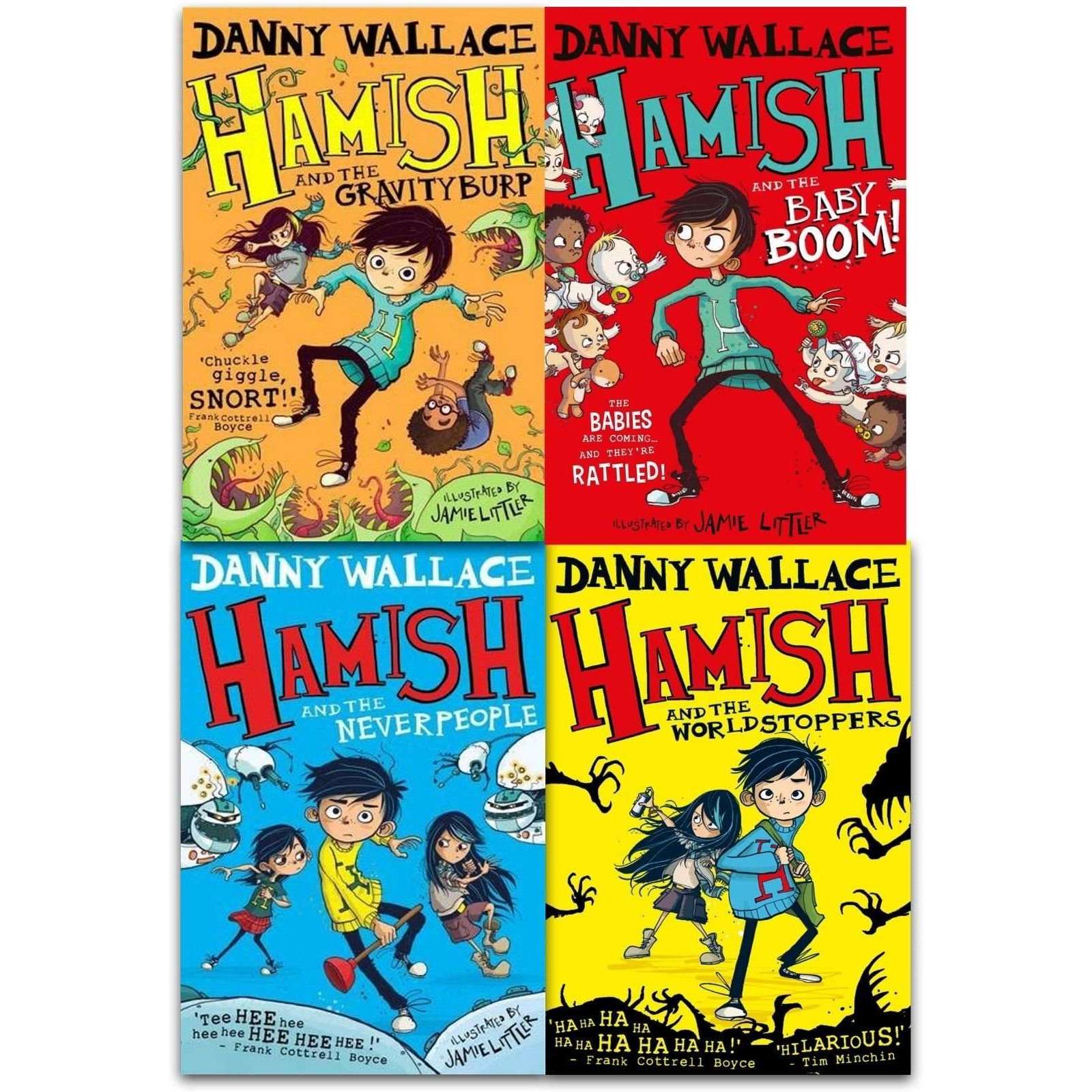 Danny Wallace Hamish 4-Book Collection Set | Hamish & the Gravityburp, Baby Boom & More | Funny Kids Fiction, Adventure, Family Fun & Entertainment