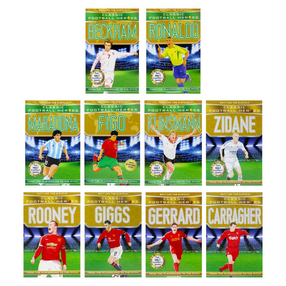 Classic Ultimate Football Heroes Legends Series 10 Book Collection Set | Kids' Sports Biographies – Featuring Zidane, Beckham & More Football Stars