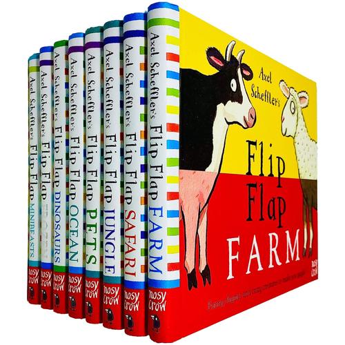 Axel Scheffler's Flip Flap Children's Books – 8-Book Hardcover Set: Fun & Interactive Picture Books for Kids, Early Learning & Storytime