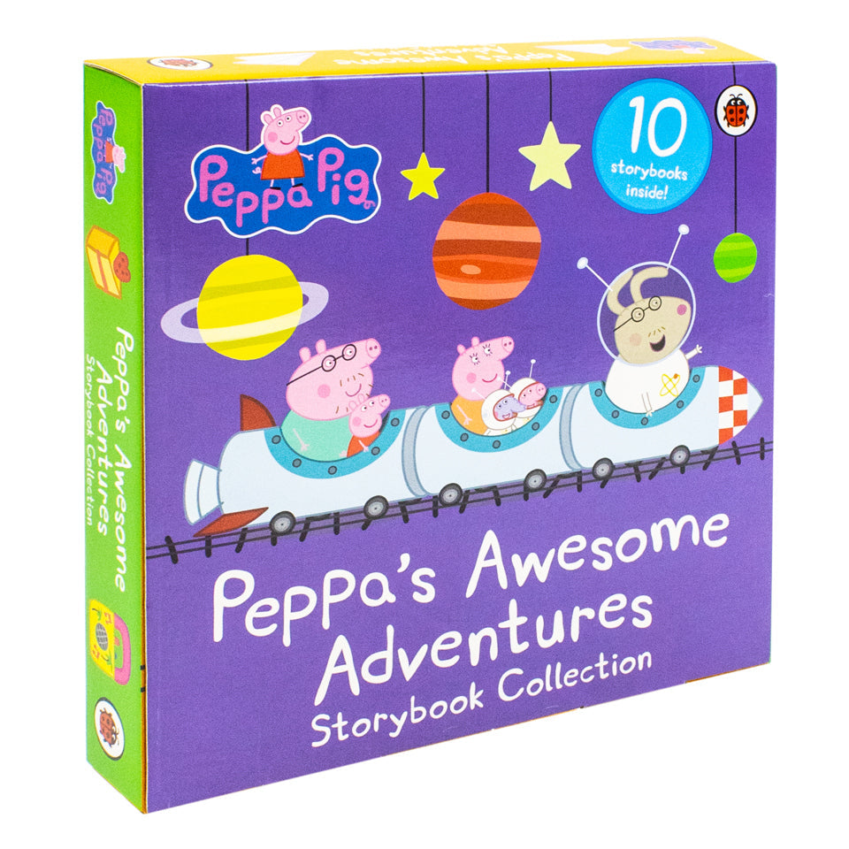 Peppa's Awesome Adventures 10 Storybook Collection Set (Garden Games, Fun At The Fair. Paper Planes, The Rainbow And More )