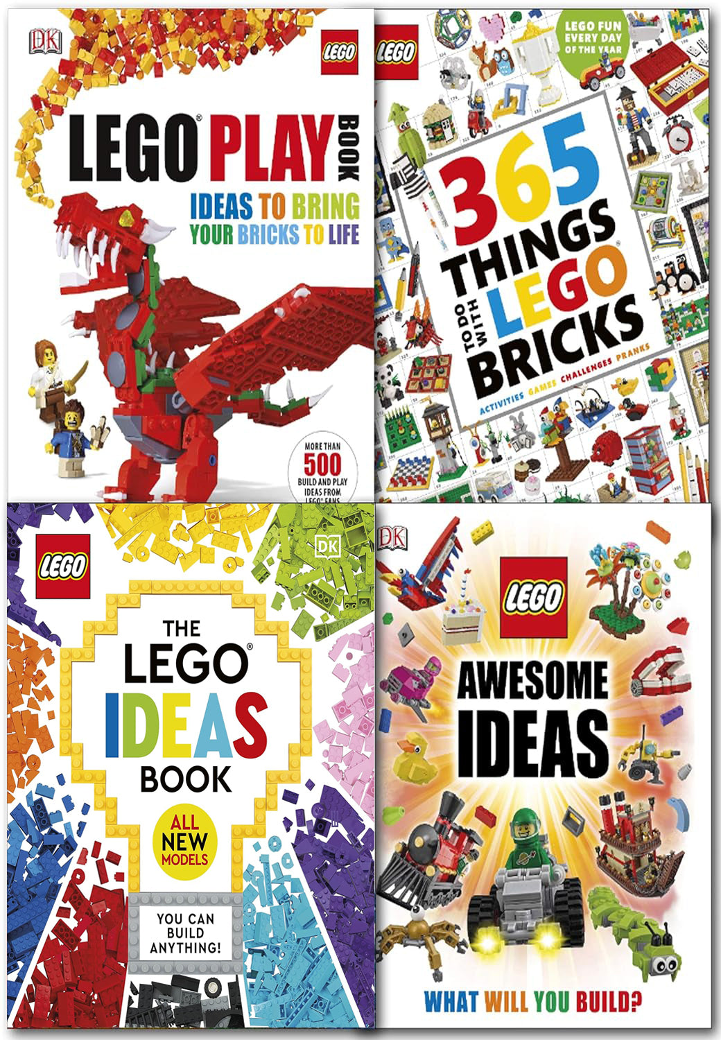 DK LEGO Activity Ideas 4-Book Collection Set | Fun & Creative Play for Kids – Interactive Books with Building Challenges, DIY, Learning & Imaginative