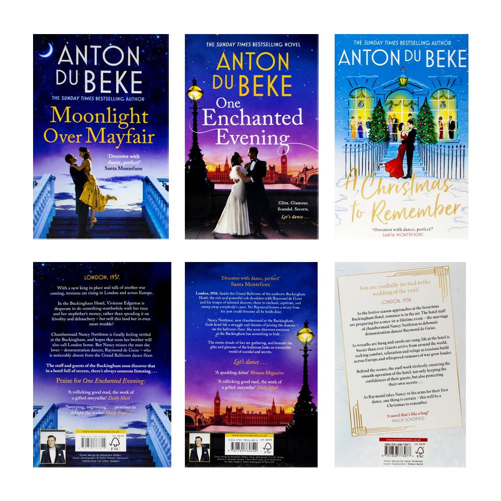 Anton Du Beke 3 Book Set: Moonlight Over Mayfair, One Enchanted Evening, A Christmas to Remember – Romance Novels, Heartwarming Fiction Collection