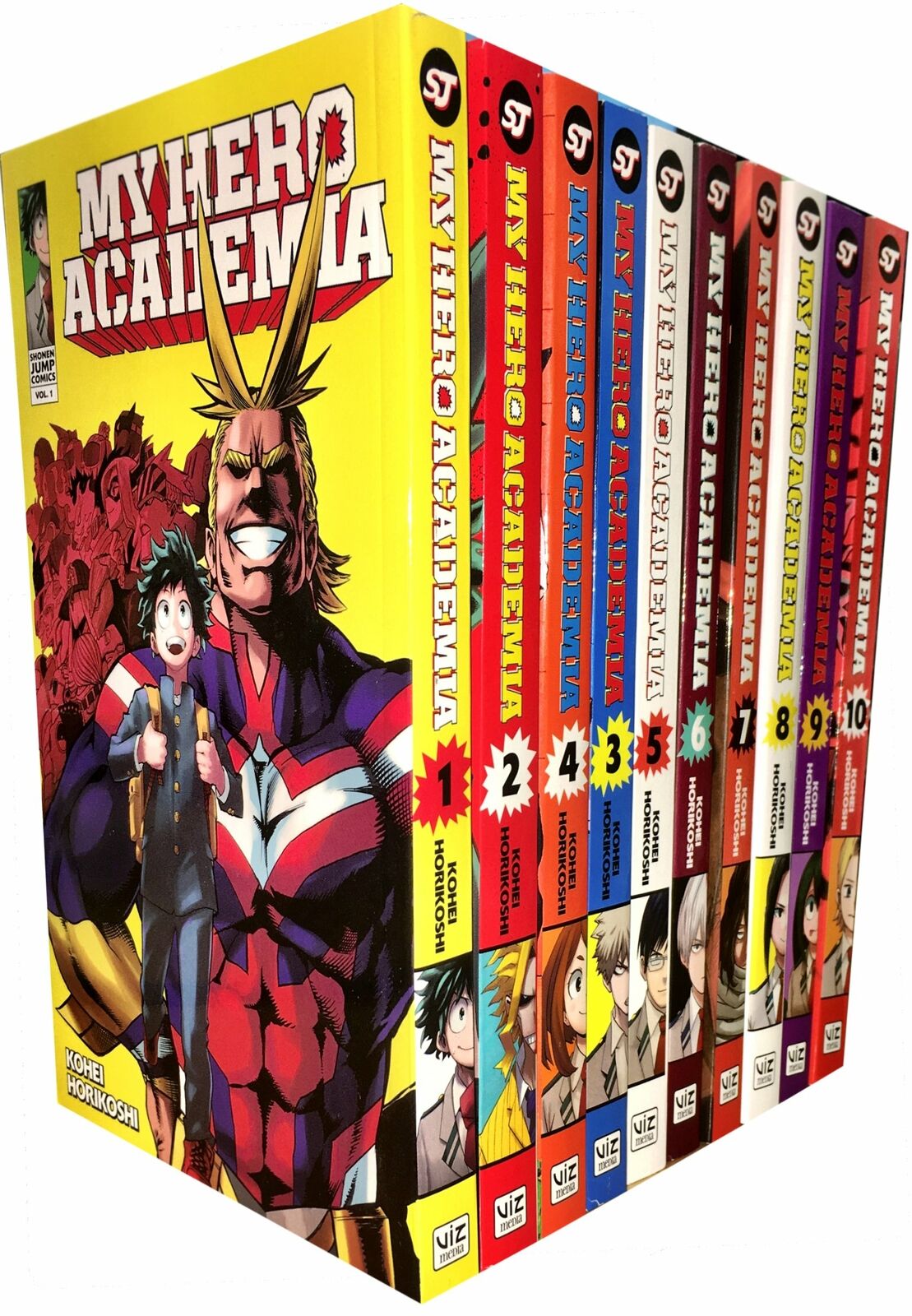 My Hero Academia Series Vol 1 to 10 Collection 10 Books Set by Kohei Horikoshi Manga Series Graphic Novels Action Fantasy Hero Adventure Shonen