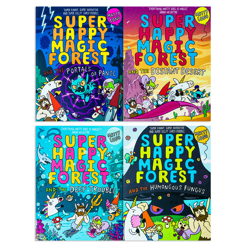 Super Happy Magic Forest Series by Matty Long – 4 Books Collection Set | Children's Fantasy, Adventure, Magical Stories, Illustrated Books, 8+ Years
