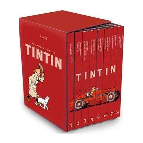 The Adventures of Tintin 8-Book Collection Box Set by Herge | Illustrated classics, fun adventures, mystery, comic stories, kids’ reading ages 8+