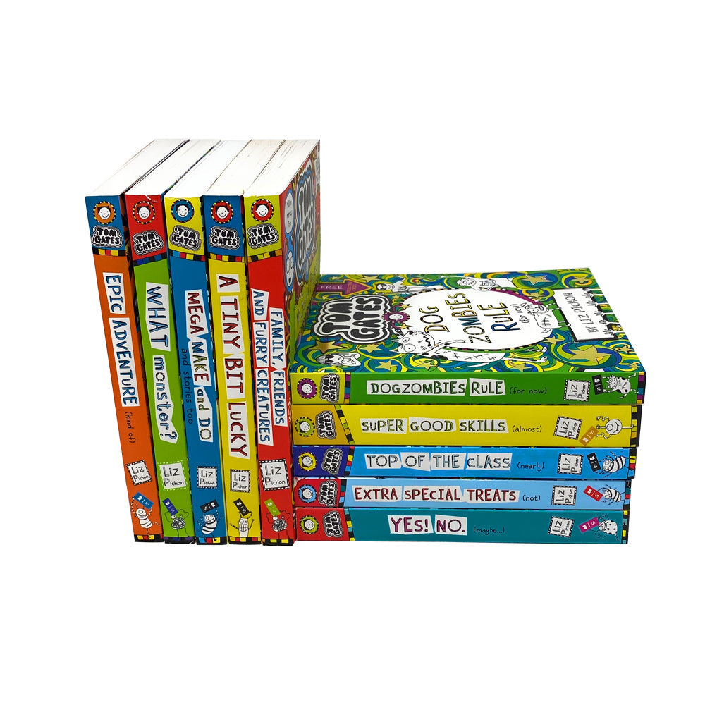 Tom Gates Series 2 & 3 – 10 Book Collection by Liz Pichon | Funny Children's Books, School Life, Creativity, Adventure, Bestsellers, Kids Fiction