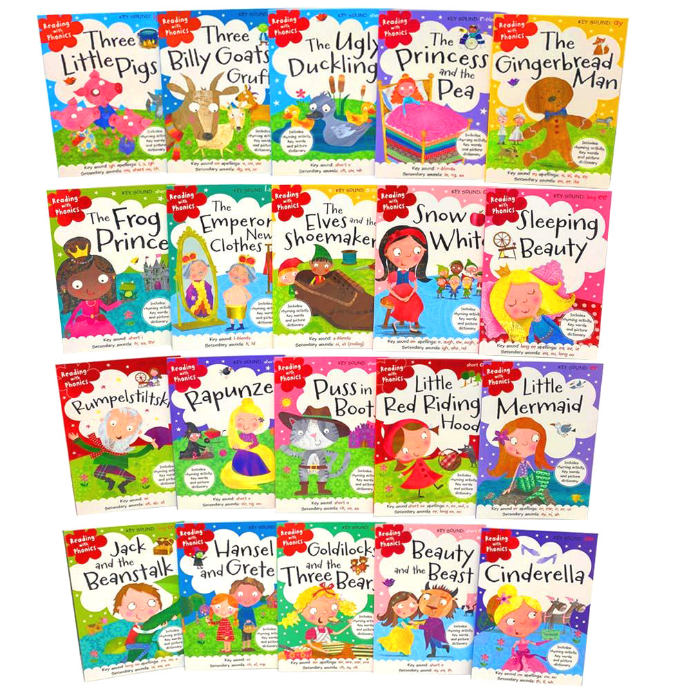 Fairy Tale Phonics Book Set for Kids – 20 Fun & Educational Early Reader Stories | Build Literacy & Reading Skills |Perfect for Bedtime & Learning Fun