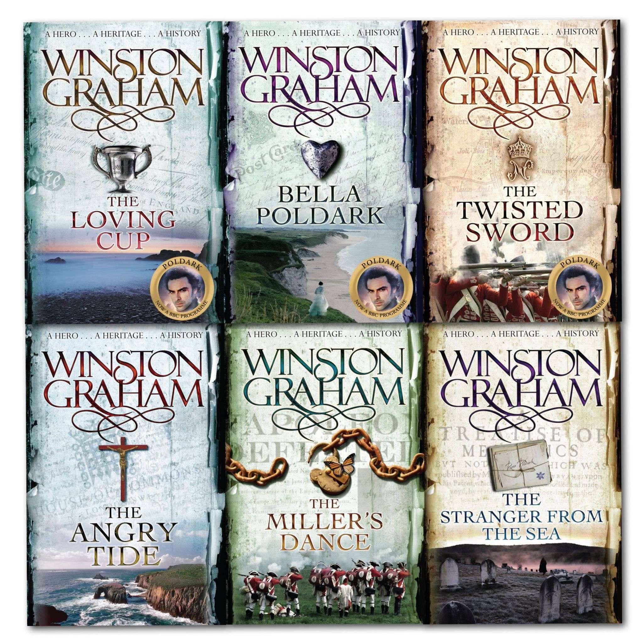 Winston Graham Poldark Series 6 Books Collection Set – Books 7 to 12, Historical Fiction, Romance, Drama, 18th Century England, Bestseller